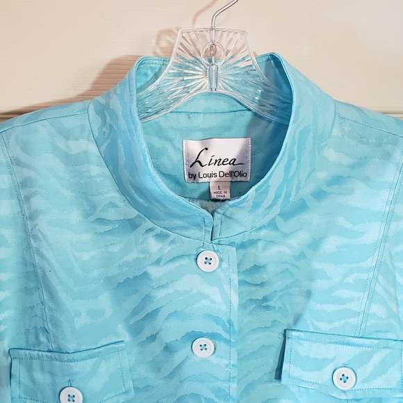 Linea by Louis Dell'Olio, 7 button Jacket with stand-up collar, fully lined, L - Picture 4 of 15